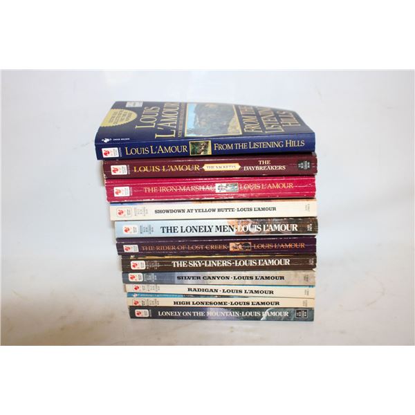 LOUIS LAMOUR "WESTERN" PAPERBACKS- LOT OF 11 ASS