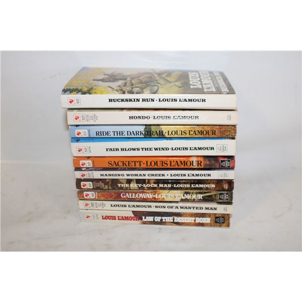 LOUIS LAMOUR "WESTERN" PAPERBACKS- LOT OF 10 ASS