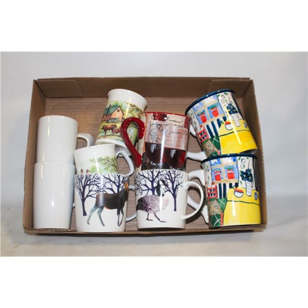 COFFEE MUGS- BOX LOT ASSORTED