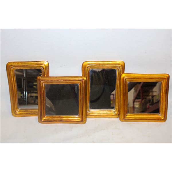 GALLERY WALL GOLD- LOT OF 4 FRAMED MIRRORS