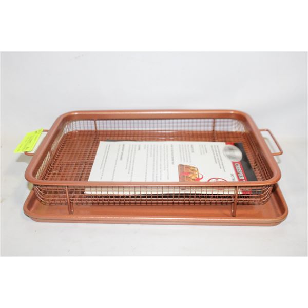 GOTHAM STEEL 12" CRISPER TRAY W/BASKET- NEW