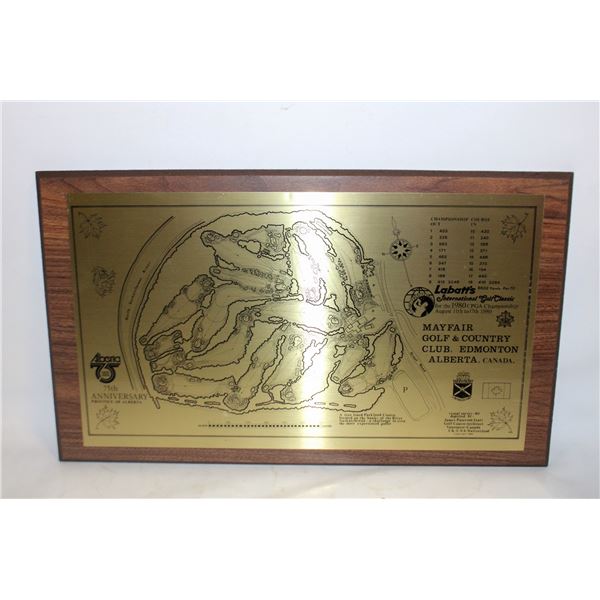MAYFAIR GOLF CLUB 75TH ANNIVERSARY PLAQUE