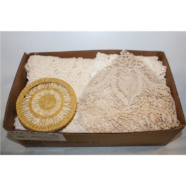 VINTAGE NEEDLEPOINT/CROCHET TEXTILE ASSORTED