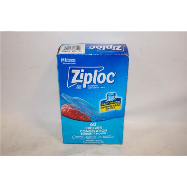 NEW 60 FREEZER ZIPLOC SEAL TOP BAGS MEDIUM