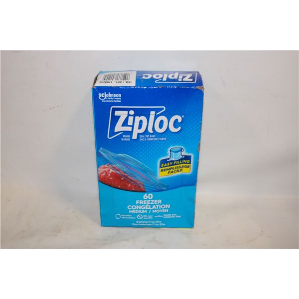 NEW 60 FREEZER ZIPLOC SEAL TOP BAGS MEDIUM