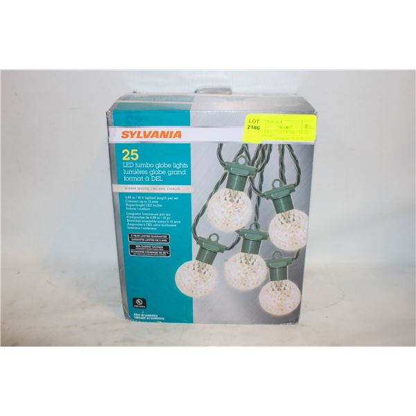 SYLVANIA 25 LED JUMBO GLOBE LIGHTS 16FT