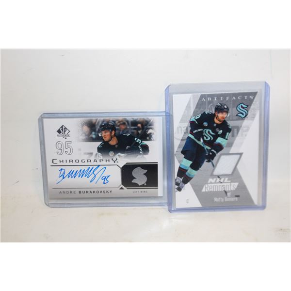 SEATTLE KRAKEN AUTO AND JERSEY CARDS BENIERS,