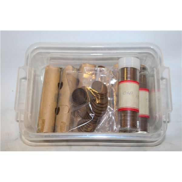 VARIOUS 1930’S TO 1970 CANADA PENNIES IN BIN