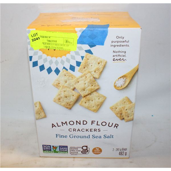 NEW SIMPLE MILLS 482G BOX OF ALMOND FLOUR CRACKERS