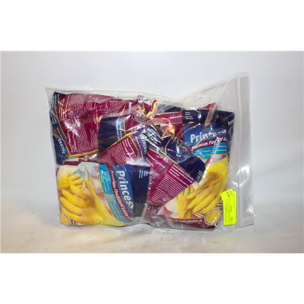 10PK 12 PAIRS OF PRINCESS PICOT LATEX GLOVES MEDIU