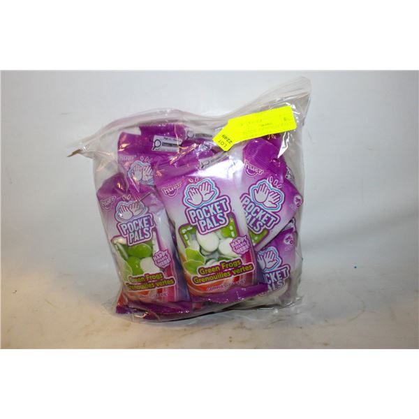 REPACKED 12 X 75G HUER POCKET PALS GREEN FROGS