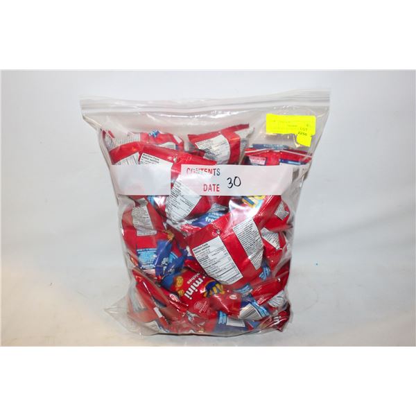 BAG OF 30 X 42G RITZ BITS CHEESE SNACK PACKS