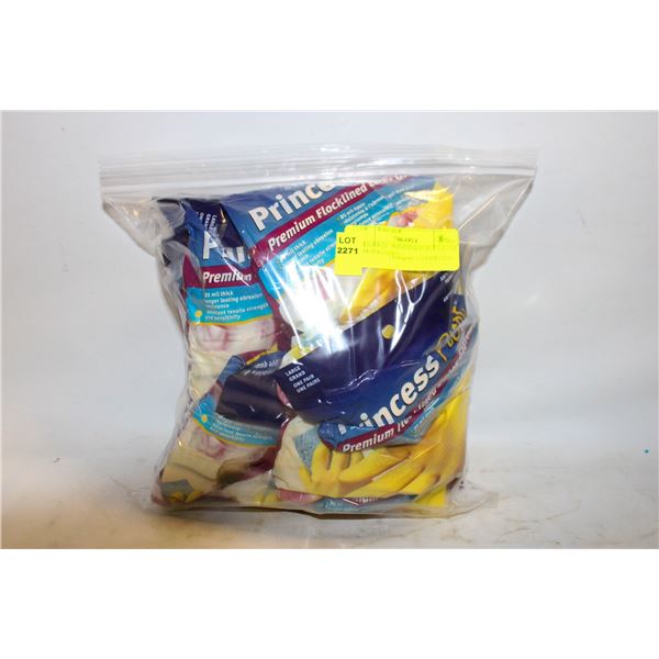 10 PAIRS OF PRINCESS PCIOT LATEX GLOVES LARGE