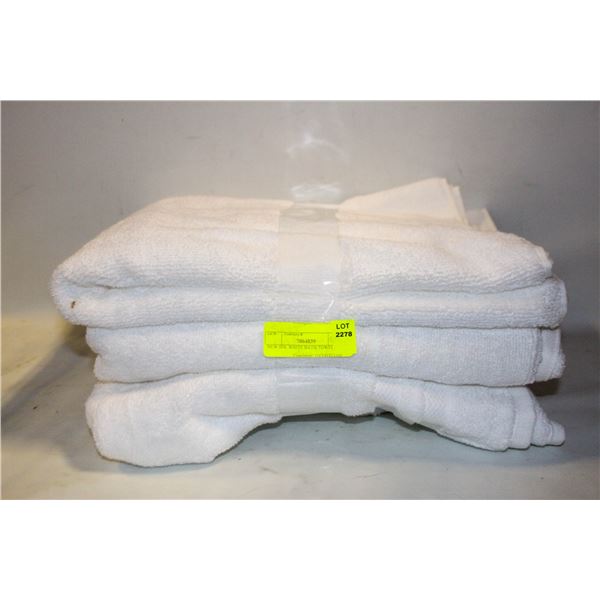 NEW 3PK WHITE BATH TOWELS