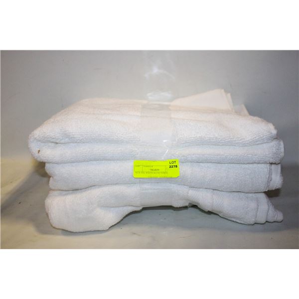 NEW 3PK WHITE BATH TOWELS