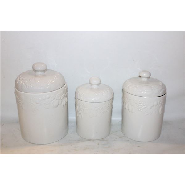 3PC CERAMIC CANISTER WITH LIDS SET