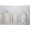 Image 1 : 3PC CERAMIC CANISTER WITH LIDS SET