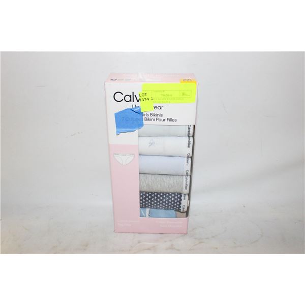 NEW 7PK CALVIN KLEIN GIRLS UNDERWEAR SMALL