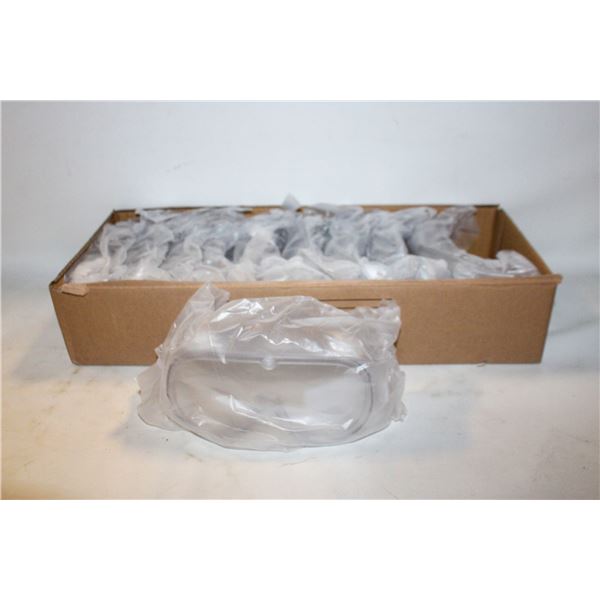 CASE OF 10 NEW CLEAR SAFETY GOGGLES