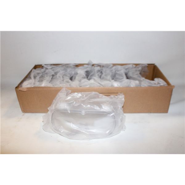 CASE OF 10 NEW CLEAR SAFETY GOGGLES