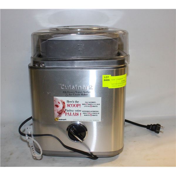 ICE CREAM MAKER BY CUISINART *LID IS CRACKED*