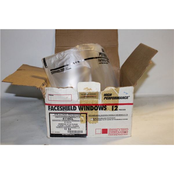 (6) NEW FACESHIELDS  (CLEAR) FIBRE METAL