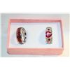 Image 1 : NEW 2PCS RED COUPLE RINGS FOR MEN SZ10, ROMANTIC