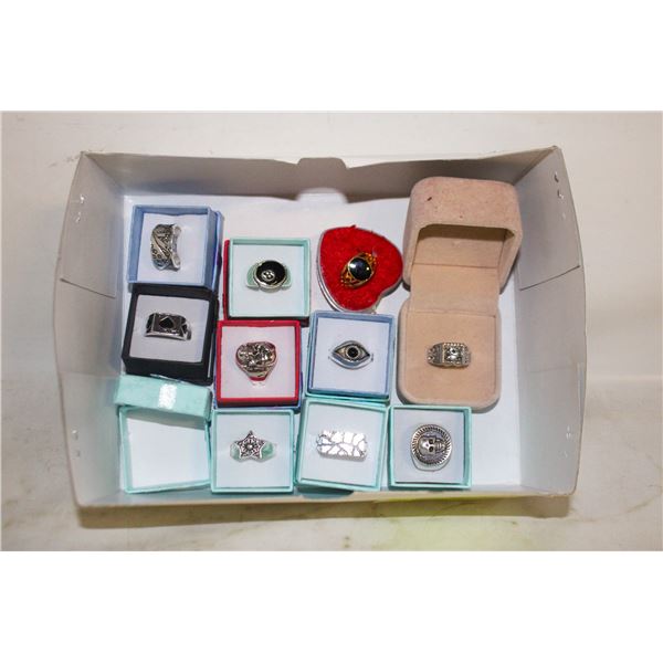 LOT OF 10 ESTATE MENS RINGS