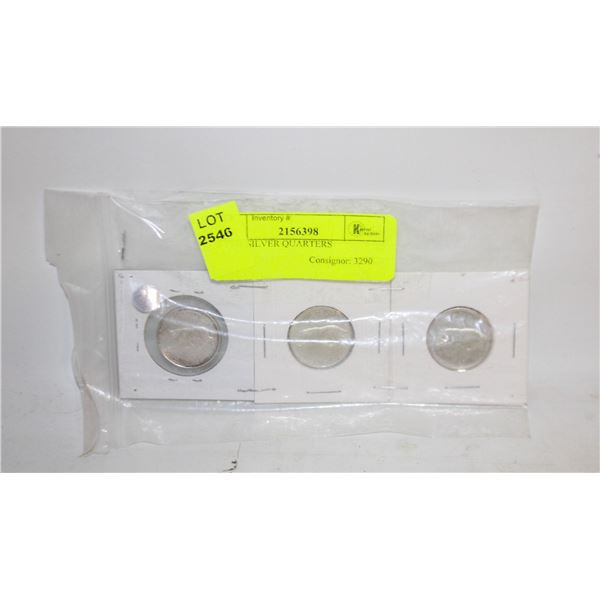 3 1967 SILVER QUARTERS