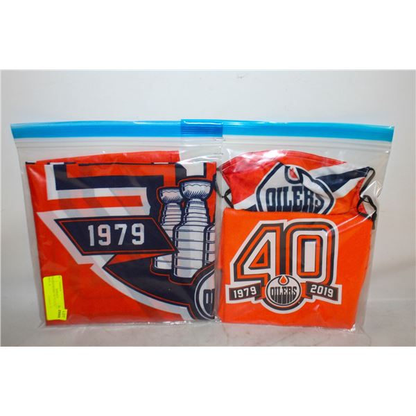 1979-2019 OILERS "40" FLAG & TOWEL, &