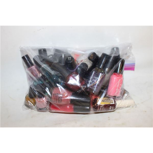 36 BOTTLES OF NAIL POLISH, SALLYS, REVLON ETC