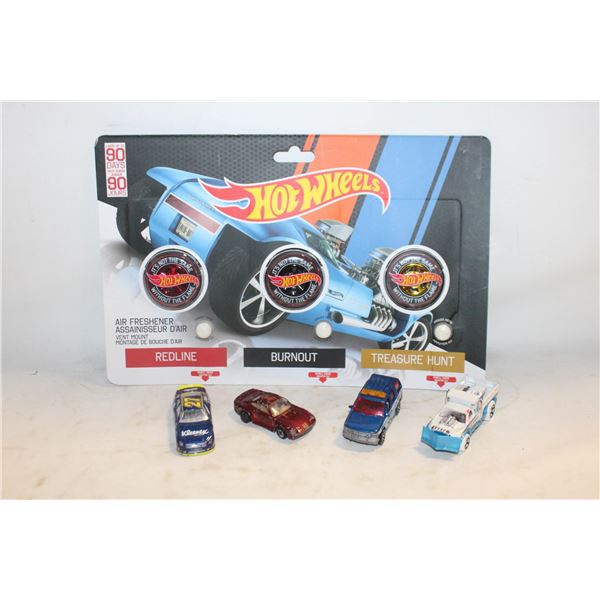 LOT OF HOT WHEEL CARS AND AIR FRESHNERS