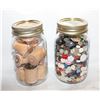 Image 1 : VINTAGE WOOD SEWING SPOOLS & BUTTONS IN