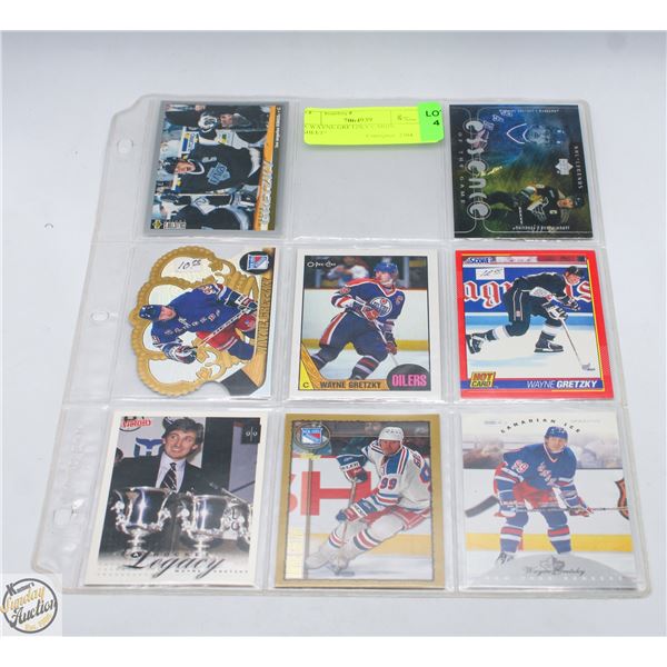 8X WAYNE GRETZKY CARDS "SHEET"
