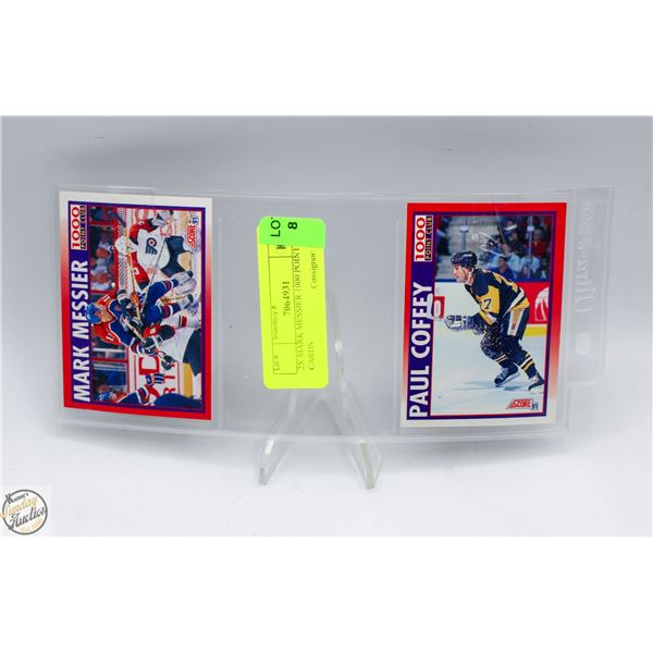 2X MARK MESSIER 1000 POINT CLUB CARDS