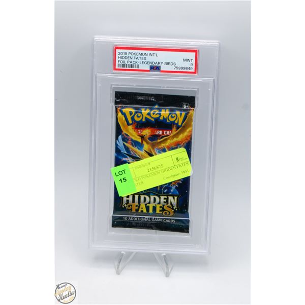 GRADED POKEMON HIDDEN FATES BOOSTER