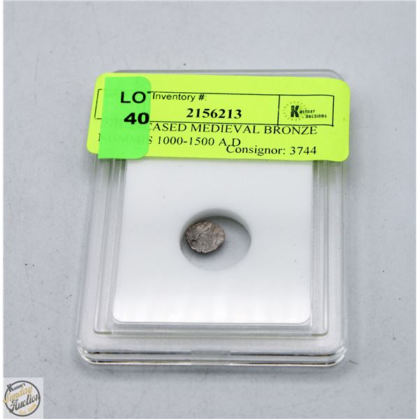INB  INCASED MEDIEVAL BRONZE NUMMIS 1000-1500 A.D