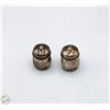 Image 1 : ANTIQUE SILVER SALT & PEPPER SHAKERS STAMPED