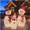Image 1 : NEW SNOWMAN FAMILY 3PCS WITH TWINKLE LIGHTS