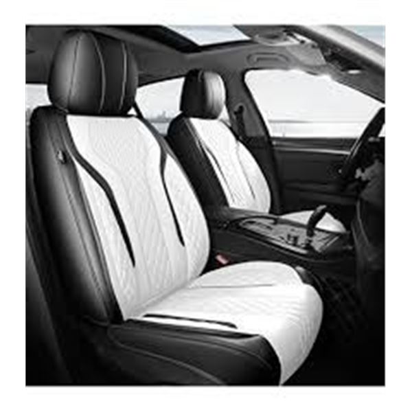 BRAND NEW LEATHER CAR SEAT COVERS BLACK WHITE