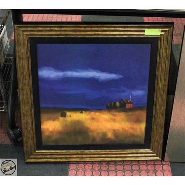 GOLDTONED & BLACK FRAMED GRAPHIC ART