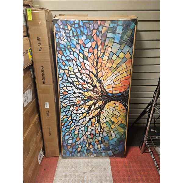 BRAND NEW SOLID WOOD FRAME ABSTRACT WALL ART