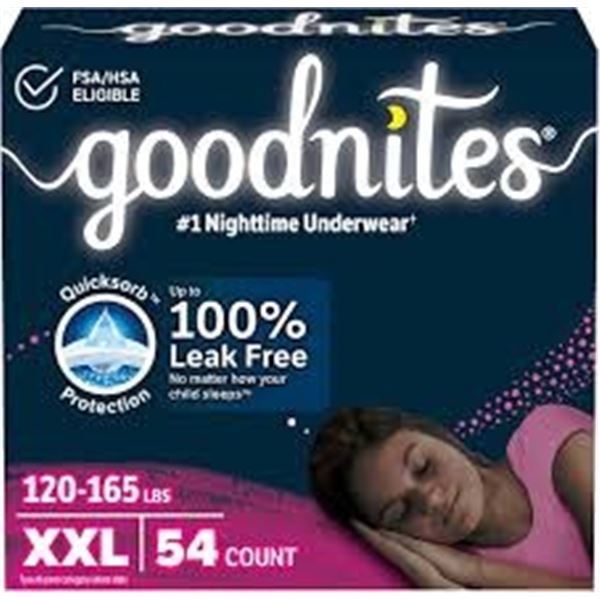 54CT GOODNITE GIRLS NIGHTTIME UNDERWAR XXL