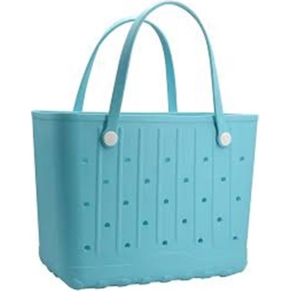 NEW EVA BEACH BAG RUBBER BEACH TOTE BAG LIGHT BLUE