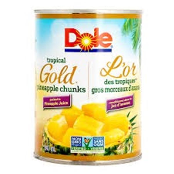 5 X 540ML DOLE TROPICAL GOLD PINEAPPLE CHUNKS