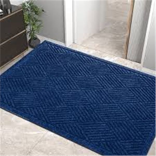 NEW HIYARD DURABLE FRONT DOOR MAT 47 X 32" BLUE