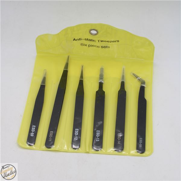 #3722-6 PIECES ANTI-STATIC TWEEZERS