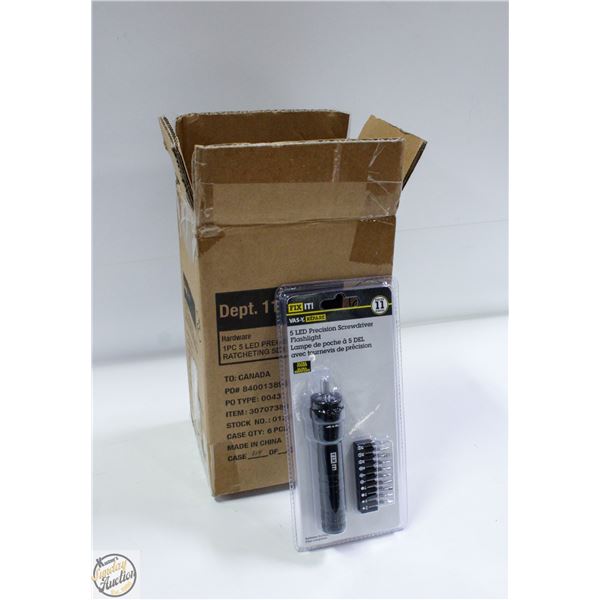 CASE WITH 6 11PC 5 LED PRECISION SCREWDRIVERS