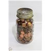 Image 1 : OLD MASON JAR OF PENNIES