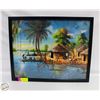 Image 1 : “AFRICAN VILLAGE” PRINT ON CANVAS (17” X 21”)